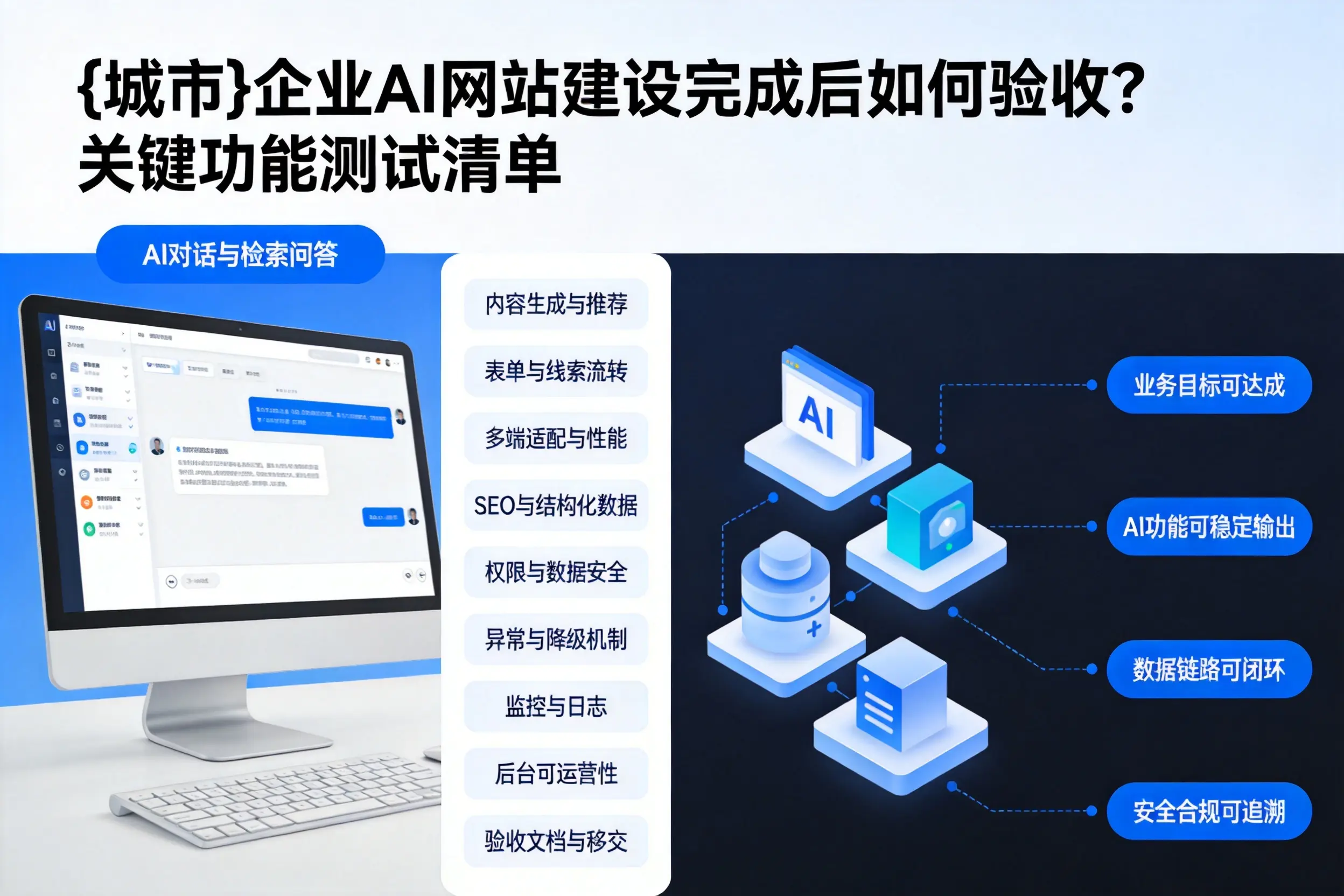 娄底企业AI网站建设完成后如何验收?关键功能测试清单