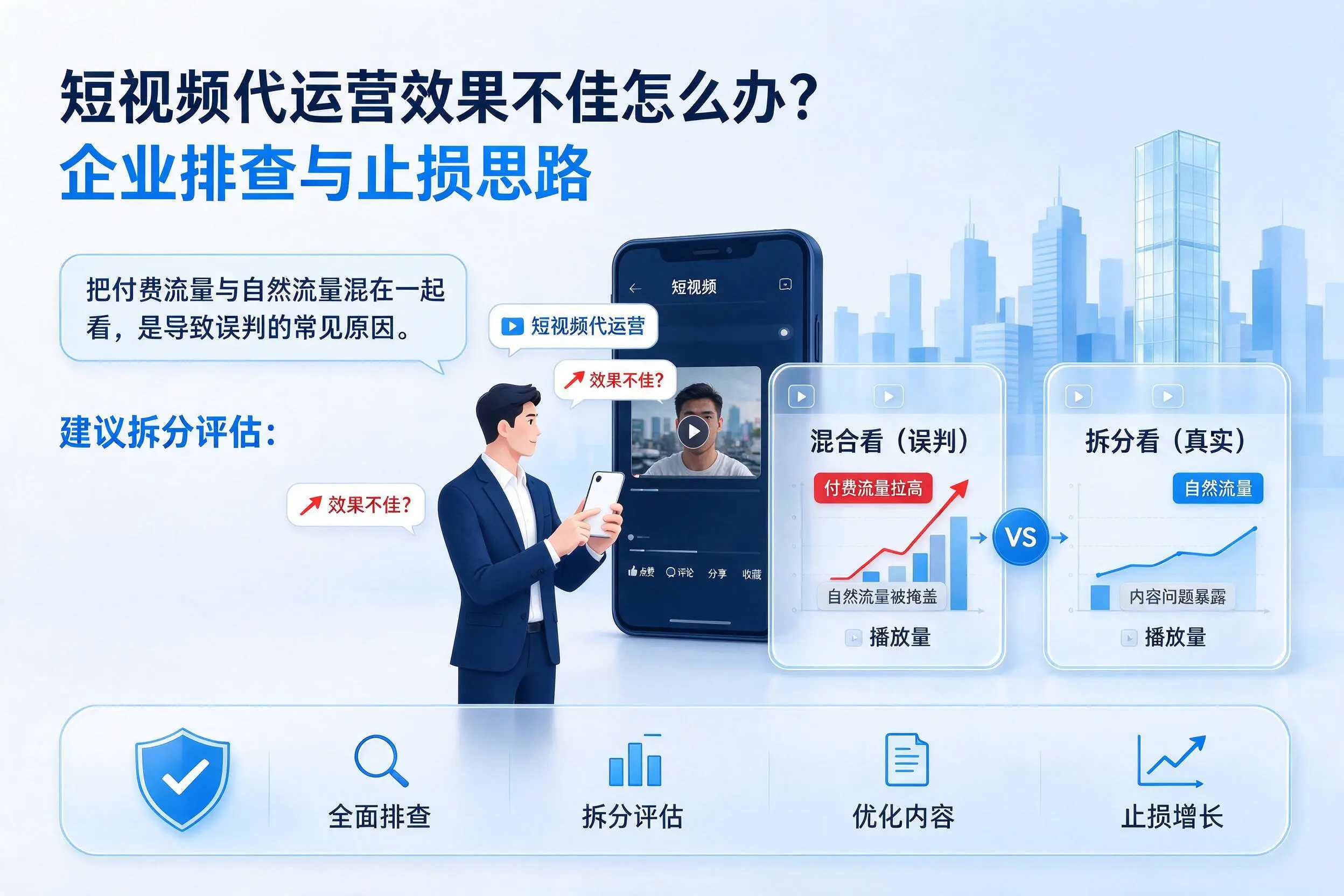 短视频代运营效果不佳怎么办？娄底企业排查与止损思路