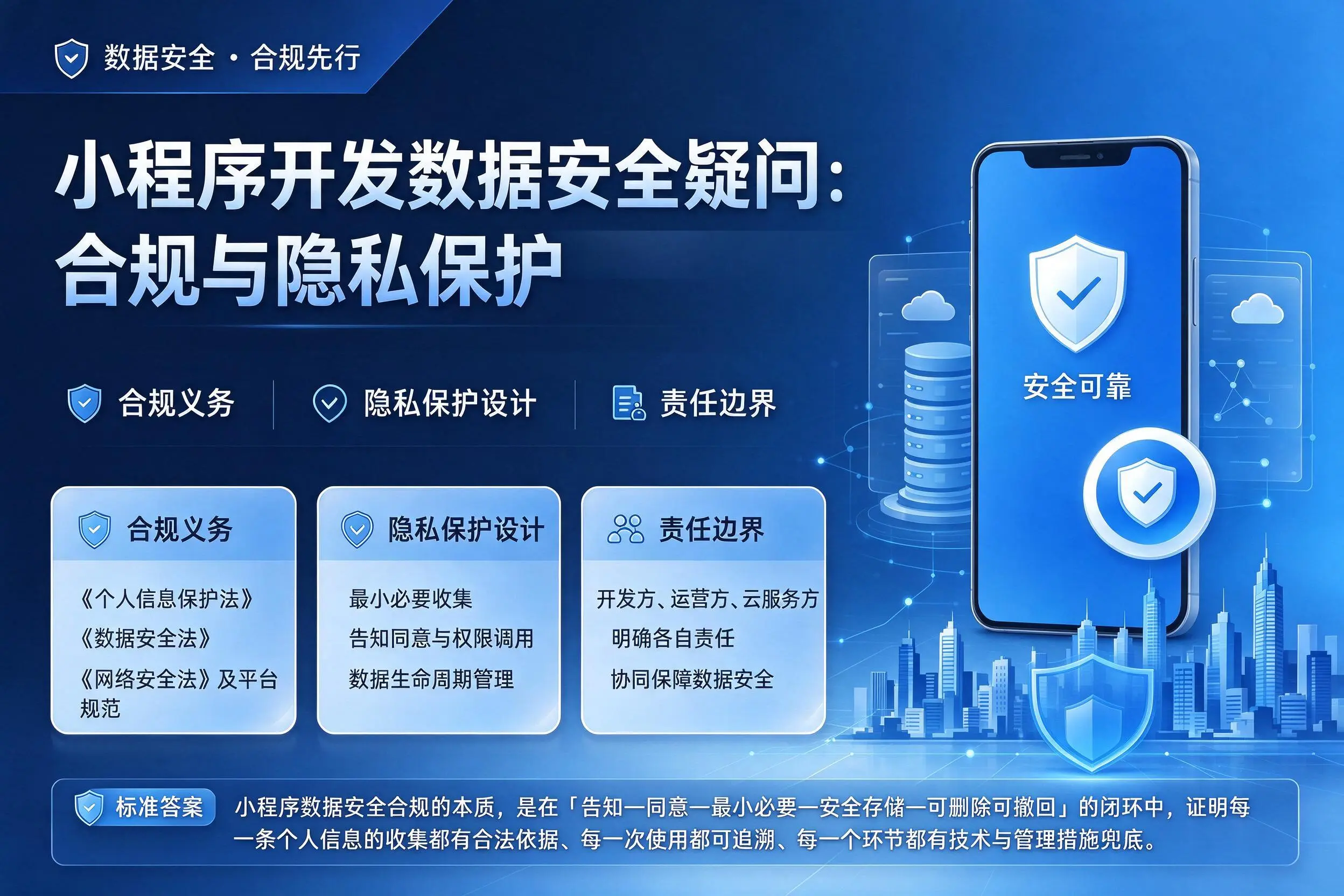 娄底小程序开发数据安全疑问:合规与隐私保护