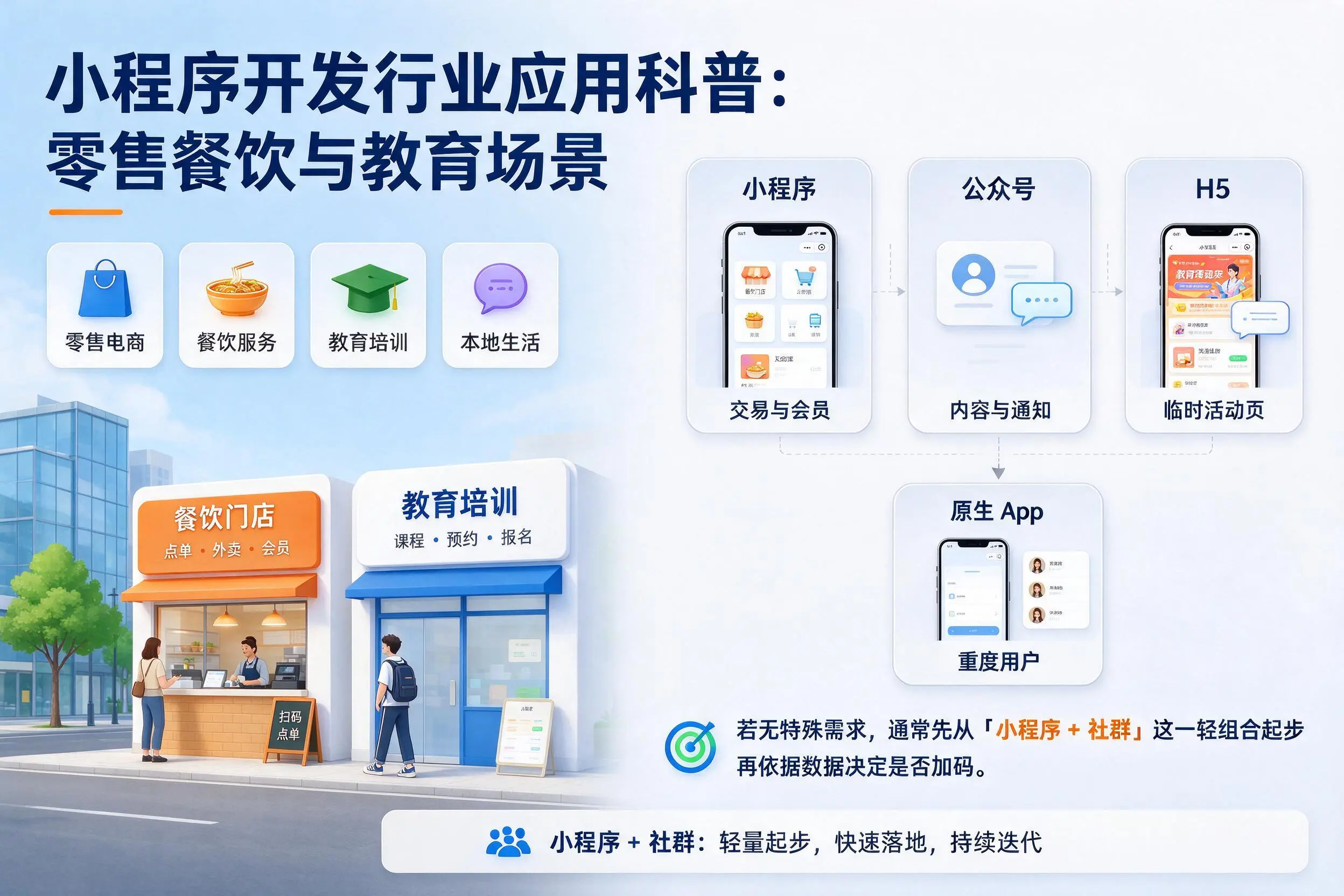 娄底小程序开发行业应用科普：零售餐饮与教育场景