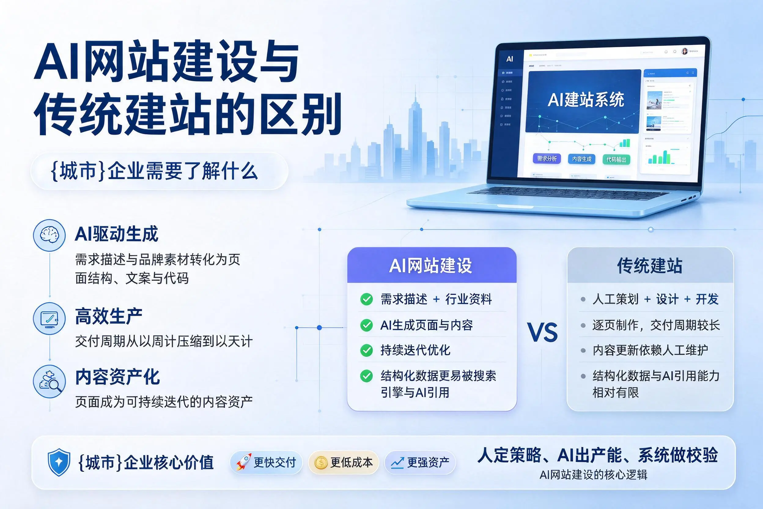 AI网站建设与传统建站的区别，娄底企业需要了解什么