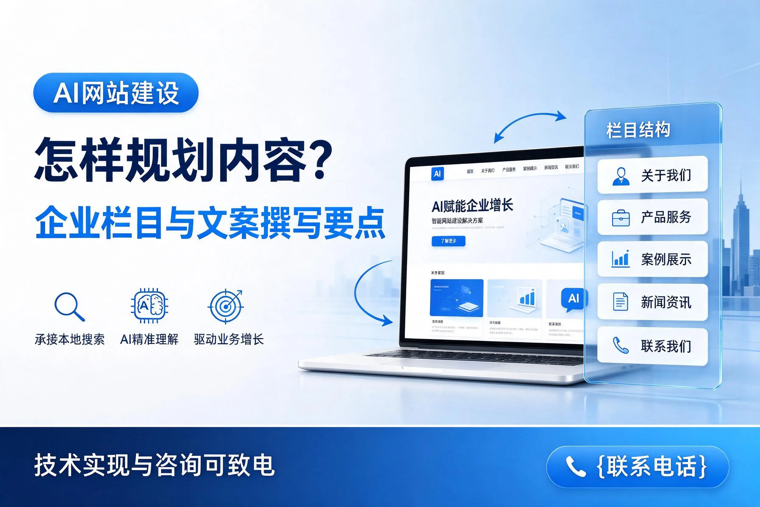 AI网站建设怎样规划内容?娄底企业栏目与文案撰写要点